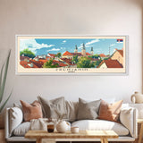 Zrenjanin Serbia Wall Art, Panoramic Travel Poster, Panoramic Framed Canvas Print, City Wall Art, Wall Hanging Home Decor, Travel Art