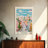 Yaroslavl Russia Travel Poster Framed Canvas Print, Midcentury Modern Art, Pop Art Wall Decor, Living Room Art, Scenic Wall Art