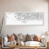 Panoramic Frisco City Map, Texas Art, Map Print, Minimalist Wall Art, Canvas Art, Housewarming Gift, Street Map Art, Closing Gift