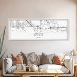 Panoramic Glendale City Map, California Art, Map Print, Minimalist Wall Art, Canvas Art, Housewarming Gift, Street Map Art, Closing Gift