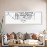 Panoramic Hialeah City Map, Florida Art, Map Print, Minimalist Wall Art, Canvas Art, Housewarming Gift, Street Map Art, Closing Gift