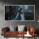 The Ghostly Pride, Framed Canvas Print, Dark Academia Oil Painting, Victorian Style Halloween Art