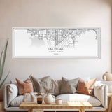 Panoramic Las Vegas  City Map, Nevada Art, Map Print, Minimalist Wall Art, Canvas Art, Housewarming Gift, Street Map Art, Closing Gift