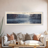 Logan Martin Lake Framed Canvas Print, Lake House Decor, Panoramic Wall Art, Travel Poster, Scenic Landscape Painting, Rustic Art