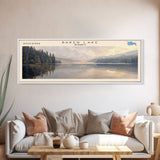 Baker Lake Panoramic Framed Canvas Print, Lake House Decor, Minimalist Art, Travel Poster, Scenic View, Nature Wall Art