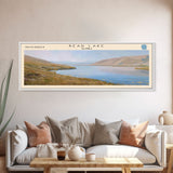 Bear Lake USA North Slope Alaska Panoramic Framed Canvas Print, Lake House Decor, Scenic Painting, Travel Poster, Nature Scene