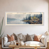 Becharof Lake Panoramic Framed Canvas Print, Lake House Decor, Scenic View, Travel Poster, Modern Art, Nature Scene