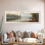 Columbus Lake Mississippi Framed Canvas Print, Panoramic Lake House Decor, Wide Wall Art, Travel Poster, Rustic Lake Painting, Nature Art