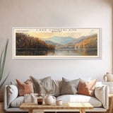 Cumberland Lake Framed Canvas Print, Lake House Art, Panoramic Wall Art, Travel Poster, Modern Lake Painting, Nature Art