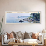 Dallas Lake Indiana Framed Canvas Print, Lake House Decor, Panoramic Wall Art, Travel Poster, Rustic Lake Painting, Home Decor