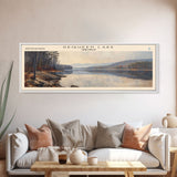 DeQueen Lake Arkansas Framed Canvas Print, Lake House Art, Panoramic Wall Art, Travel Poster, Rustic Lake Painting, Home Decor