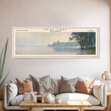 Dead Lakes Florida Framed Canvas Print, Lake House Decor, Panoramic Wall Art, Travel Poster, Modern Lake Painting, Nature Art