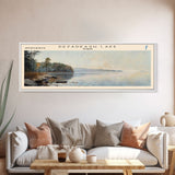 Dezadeash Lake Framed Canvas Print, Panoramic Lake House Decor, Wall Art, Travel Poster, Rustic Lake Painting, Nature Art