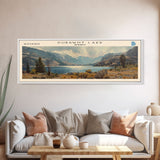 Dubawnt Lake Panoramic Framed Canvas Print, Lake House Decor, Wall Art, Travel Poster, Modern Lake Painting, Nature Art