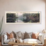 Dutch Springs Pennsylvania Framed Canvas Print, Lake House Art, Panoramic Wall Art, Travel Poster, Rustic Lake Painting, Home Decor