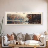 East Fork Lake Ohio Framed Canvas Print, Lake House Decor, Panoramic Wall Art, Travel Poster, Modern Lake Painting, Nature Art