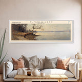 Eufaula Lake Oklahoma Framed Canvas Print, Lake House Art, Panoramic Wall Art, Travel Poster, Modern Lake Painting, Nature Art