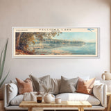 Fellows Lake Missouri Framed Canvas Print, Lake House Decor, Panoramic Wall Art, Travel Poster, Rustic Lake Painting, Home Decor