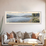 Fish Lake Utah Framed Canvas Print, Panoramic Lake House Decor, Wall Art, Travel Poster, Tranquil Lake Painting, Nature Art