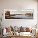 Glenn Cunningham Lake Nebraska Framed Canvas Print, Lake House Art, Panoramic Wall Art, Travel Poster, Picturesque Lake Painting, Home Decor