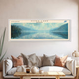 Gods Lake Framed Canvas Print, Lake House Decor, Panoramic Wall Art, Travel Poster, Scenic Lake Painting, Nature Art