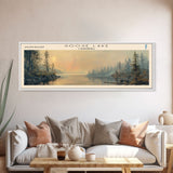 Goose Lake Framed Canvas Print, Lake House Art, Panoramic Travel Poster, Wall Art, Vibrant Lake Painting, Home Decor