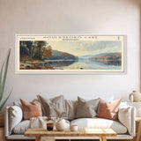 Gouldsboro Lake Pennsylvania Framed Canvas Print, Lake House Art, Panoramic Wall Art, Travel Poster, Serene Lake Painting, Home Decor