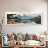 Halulu Lake Hawaii Framed Canvas Print, Lake House Art, Panoramic Wall Art, Travel Poster, Beautiful Lake Painting, Home Decor