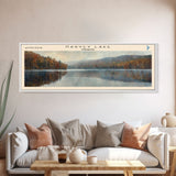 Harvey Lake Vermont Framed Canvas Print, Lake House Decor, Panoramic Wall Art, Travel Poster, Captivating Lake Painting, Nature Art