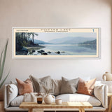 Hottah Lake Framed Canvas Print, Panoramic Lake House Decor, Wall Art, Travel Poster, Stunning Lake Painting, Nature Art