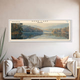 Kerr Lake Virginia Framed Canvas Print, Lake House Art, Panoramic Wall Art, Travel Poster, Stunning Lake Painting, Home Decor