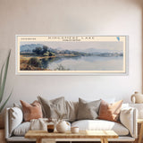 Kingsmere Lake Framed Canvas Print, Lake House Art, Panoramic Wall Art, Travel Poster, Beautiful Lake Painting, Home Decor