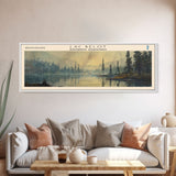 Lac Belot Belot Lake Framed Canvas Print, Panoramic Lake House Decor, Wall Art, Travel Poster, Stunning Lake Painting, Nature Art