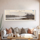 Lac La Biche Lake Blue Ridge Georgia Framed Canvas Print, Lake House Art, Panoramic Wall Art, Travel Poster, Stunning Lake Painting, Nature Art