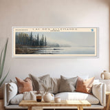 LacAllemands Framed Canvas Print, Lake House Art, Panoramic Wall Art, Travel Poster, Stunning Lake Painting, Home Decor