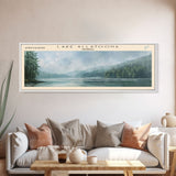 Lake Allatoona Georgia Framed Canvas Print, Lake House Art, Panoramic Wall Art, Travel Poster, Serene Lake Painting, Home Decor