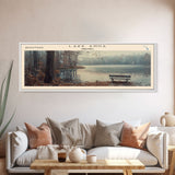 Lake Anna Virginia Framed Canvas Print, Lake House Art, Panoramic Wall Art, Travel Poster, Beautiful Lake Painting, Home Decor