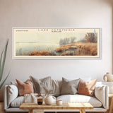 Lake Artemesia Maryland Framed Canvas Print, Lake House Art, Panoramic Wall Art, Travel Poster, Scenic Lake Painting, Home Decor