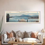 Lake Ashmere Massachusetts Framed Canvas Print, Panoramic Lake House Decor, Wall Art, Travel Poster, Captivating Lake Painting, Nature Art