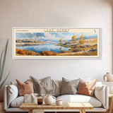 Lake Aubryic Framed Canvas Print, Panoramic Lake House Decor, Wall Art, Travel Poster, Beautiful Lake Painting, Nature Art