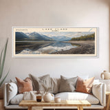 Lake Clark Framed Canvas Print, Lake House Decor, Panoramic Wall Art, Travel Poster, Scenic Lake Painting, Nature Art