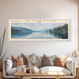 Lake Coeur d'Alene Idaho Framed Canvas Print, Lake House Decor, Panoramic Wall Art, Travel Poster, Scenic Lake Painting, Home Art