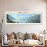 Lake Como Delaware Framed Canvas Print, Lake House Decor, Panoramic Wall Art, Travel Poster, Stunning Lake Painting, Nature Art