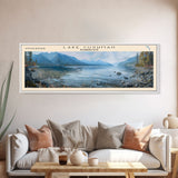 Lake Cushman Washington Framed Canvas Print, Lake House Decor, Panoramic Wall Art, Travel Poster, Stunning Lake Painting, Home Art