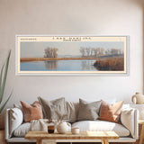 Lake Darling North Dakota Framed Canvas Print, Lake House Decor, Panoramic Wall Art, Travel Poster, Serene Lake Painting, Home Art