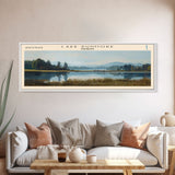 Lake Dunmore Vermont Framed Canvas Print, Lake House Decor, Panoramic Wall Art, Travel Poster, Stunning Landscape Painting, Home Art