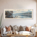 Lake Elkhorn Maryland Framed Canvas Print, Lake House Decor, Panoramic Wall Art, Travel Poster, Serene Lake Painting, Nature Art