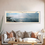 Lake Erie Framed Canvas Print, Lake House Decor, Panoramic Wall Art, Travel Poster, Stunning Lake Painting, Home Art