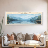 Lake Fontana North Carolina Framed Canvas Print, Lake House Decor, Panoramic Wall Art, Travel Poster, Beautiful Lake Painting, Home Art