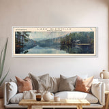 Lake Glenville North Carolina Framed Canvas Print, Lake House Decor, Panoramic Wall Art, Travel Poster, Scenic Lake Painting, Nature Art